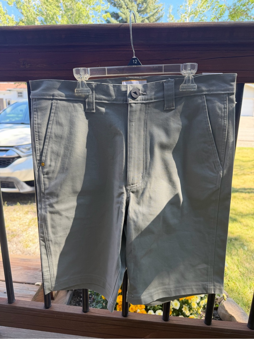 Caterpillar Olive Gray Flat-Front Men's Shorts